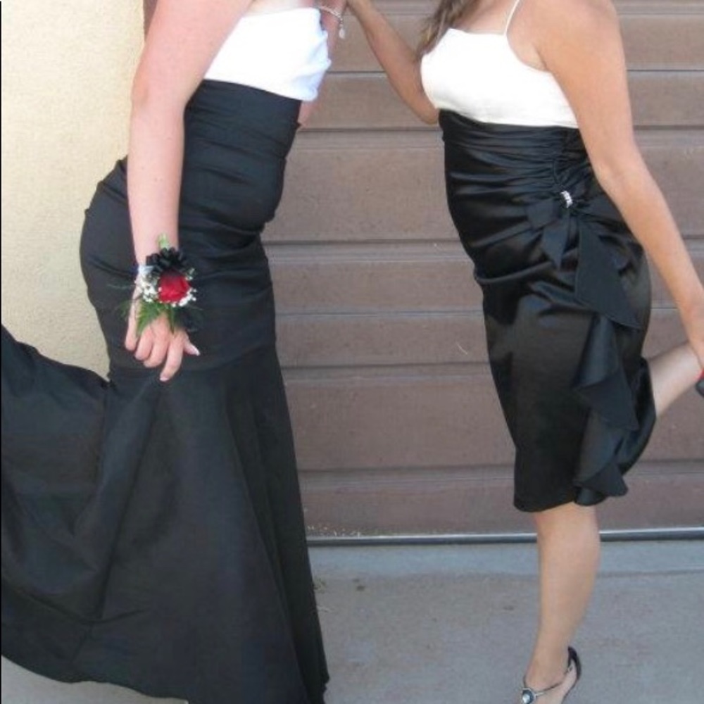 Long black and white dress